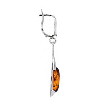 Honey Amber Petal Earrings in Sterling Silver