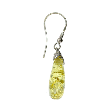 Citrine Amber Teardrop Earrings with Sterling Silver Detail