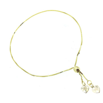 Italian 14K Gold Adjustable Box Friendship Bracelet