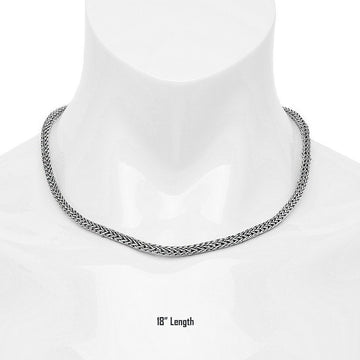 David Beck Bali "Tulang Naga" 4mm Silver Chain (18"-22")