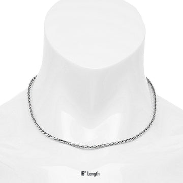 David Beck Bali Wheat 2.5mm Silver Chain (16" - 30")