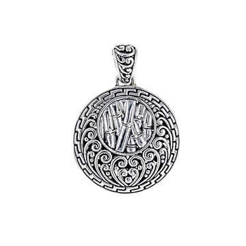 David Beck Bali Silver Bamboo Round Pendant