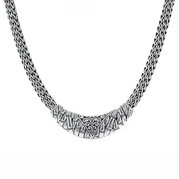 David Beck Bali 16" Necklace with Silver Bamboo Detail