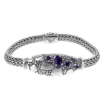 David Beck Bali 7" Bracelet with Amethyst Accents