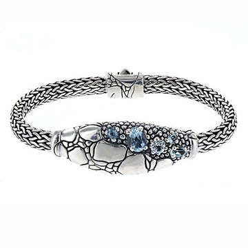 David Beck Bali 7" Bracelet with Blue Topaz Accents