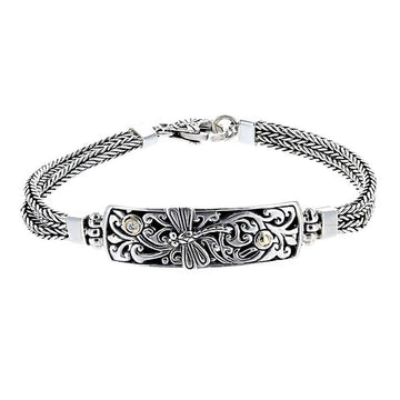 David Beck Bali 7" Dragonfly Bracelet with White Topaz Detail