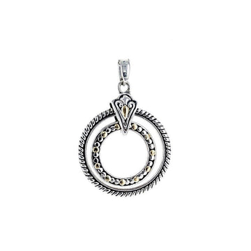 David Beck Bali Circles Filigree Pendant with Gold Detail