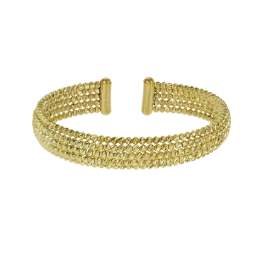 Sirius 5 Row Diamond-Cut Bead Cuff in 18K Gold Vermeil Bracelet