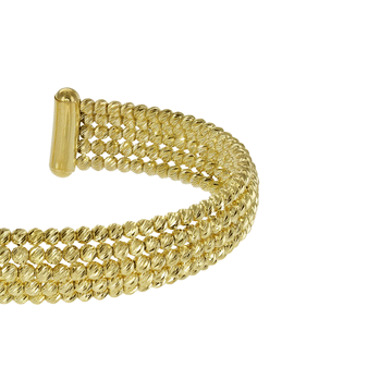 Sirius 5 Row Diamond-Cut Bead Cuff in 18K Gold Vermeil Bracelet
