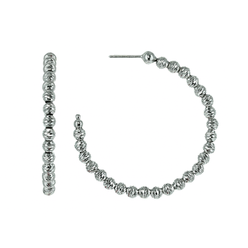 Sirius 1.5" Hoop Earrings in Platinum Vermeil