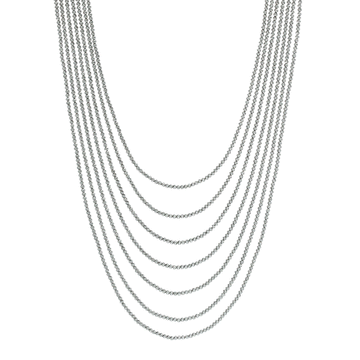 Sirius 7-Strand Italian Bead Statement Necklace in Platinum Vermeil