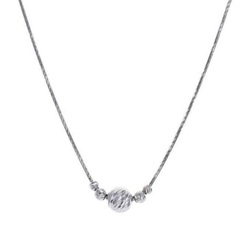 Sirius Single Ball Necklace in Platinum Vermeil