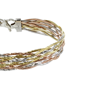 Woven Bracelet in Tri-Color Vermeil