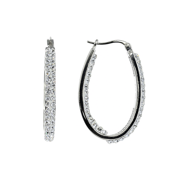 Swarovski Crystal Oval Hoop Earrings