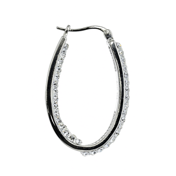 Swarovski Crystal Oval Hoop Earrings