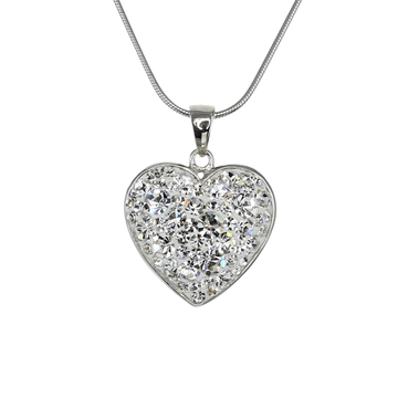 Swarovski Crystal Heart Necklace in Sterling Silver