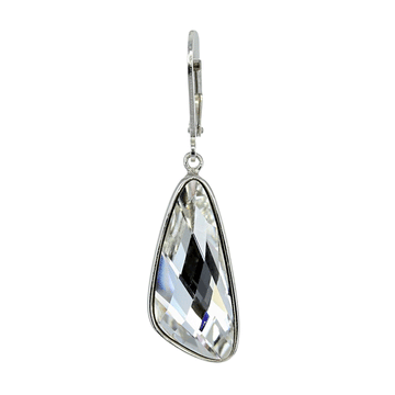 Modern Swarovski Crystal Triangle Earrings in Sterling Silver