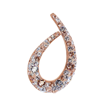 Two-Tone Swarovski Crystal Twirl Earring in Rose Gold Vermeil