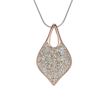 Three-Tone Swarovski Crystal Pendant in Rose Gold Vermeil