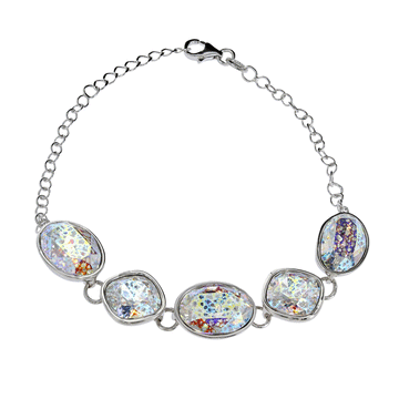 Antiqued Aurora Borealis Swarovski Crystal Bracelet