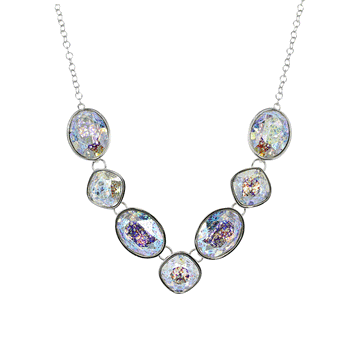 Antiqued Aurora Borealis Swarovski Crystal Necklace