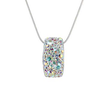 Aurora Borealis Arched Swarovski Crystal Pendant