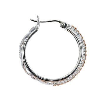 Two-Tone Swarovski Crystal Hoop Earrings