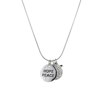 Hope and Peace Swarovski Crystal Charm Necklace