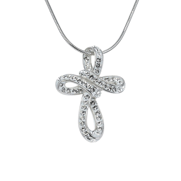 Swarovski Crystal Cross Pendant in Sterling Silver