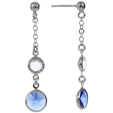 Blue & Clear Swarovski Crystal Earrings