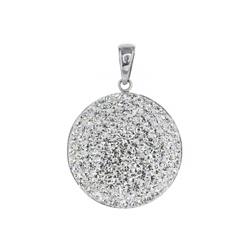 Domed Preciosa Crystal Disc Pendant