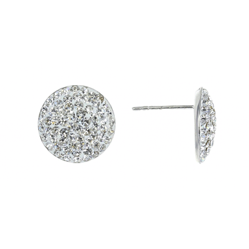 Preciosa Crystal Round Disc Stud Earrings