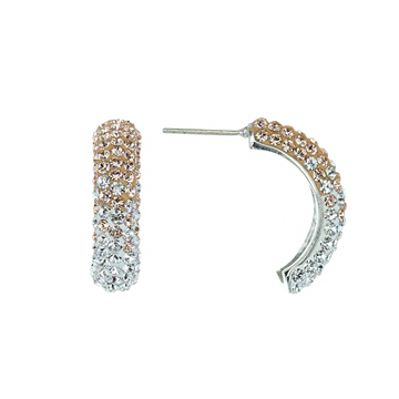 Ombre Swarovski Crystal Curved Stud Earrings