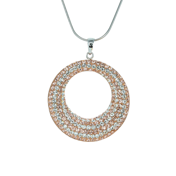 Round Two-Tone Swarovski Crystal Pendant