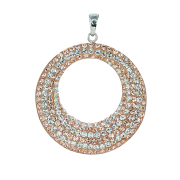 Round Two-Tone Swarovski Crystal Pendant