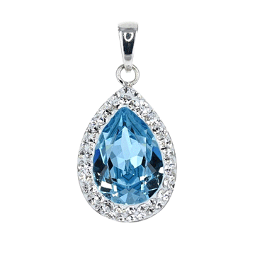 Blue Teardrop Swarovski Crystal Pendant