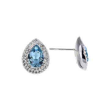 Blue Teardrop Swarovski Crystal Earring