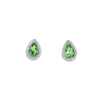 Green Teardrop Preciosa Crystal Earrings