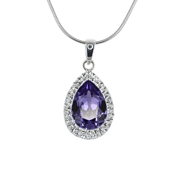 Purple Teardrop Swarovski Crystal Pendant