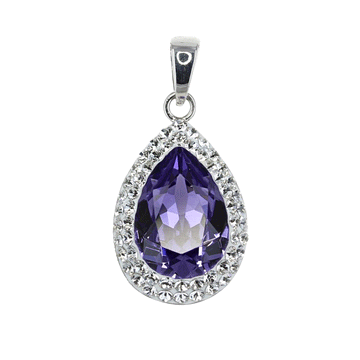 Purple Teardrop Swarovski Crystal Pendant