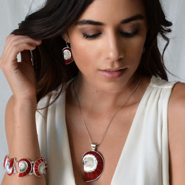 Red Nautilus Shell Pendant