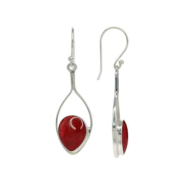 Coral Drop Earrings in Sterling Silver