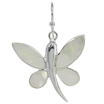 Mother of Pearl Butterfly Earrings in Sterling Silver