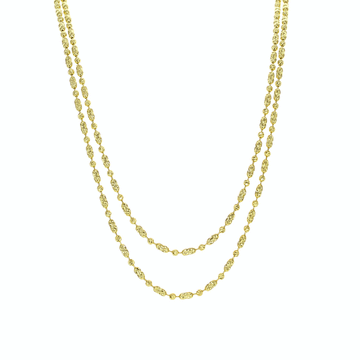 Italian 35" Moon Cut Bead Necklace in Gold Vermeil