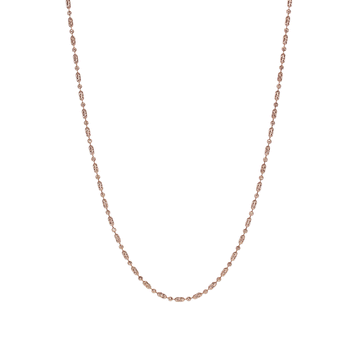 Italian 35" Moon Cut Bead Necklace in Rose Vermeil