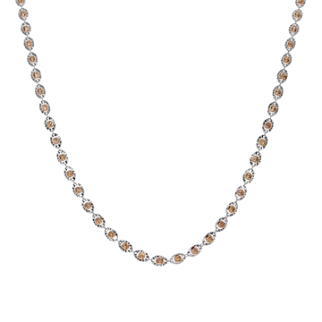 Private Collection Saturn Bead Necklace in Rhodium and Rose Vermeil