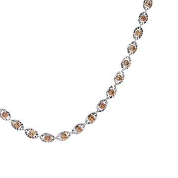 Private Collection Saturn Bead Necklace in Rhodium and Rose Vermeil