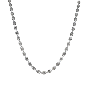 Private Collection Saturn Bead Necklace in Rhodium Vermeil