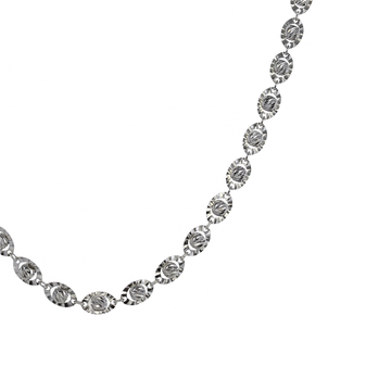 Private Collection Saturn Bead Necklace in Rhodium Vermeil