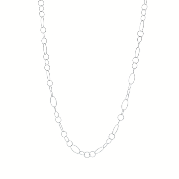 Italian 35" Diamond-Cut Open Link Necklace